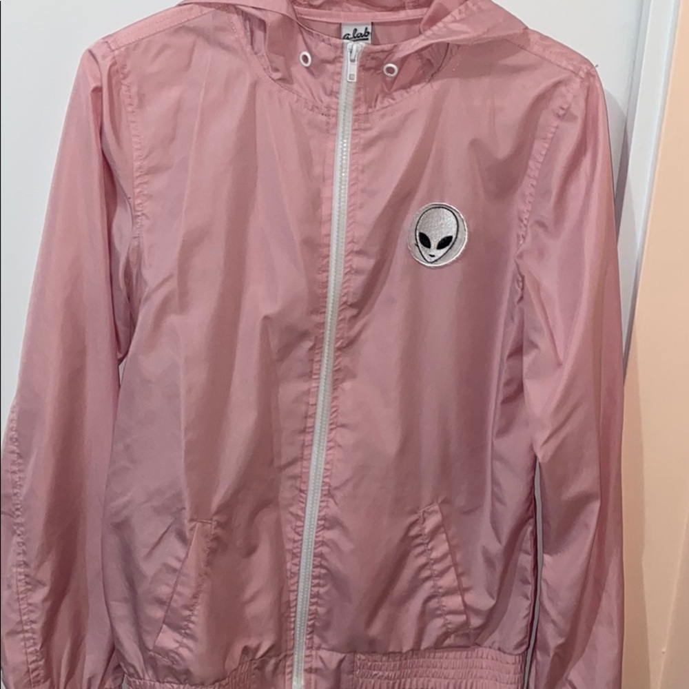 A-lab pastel pink alien windbreaker